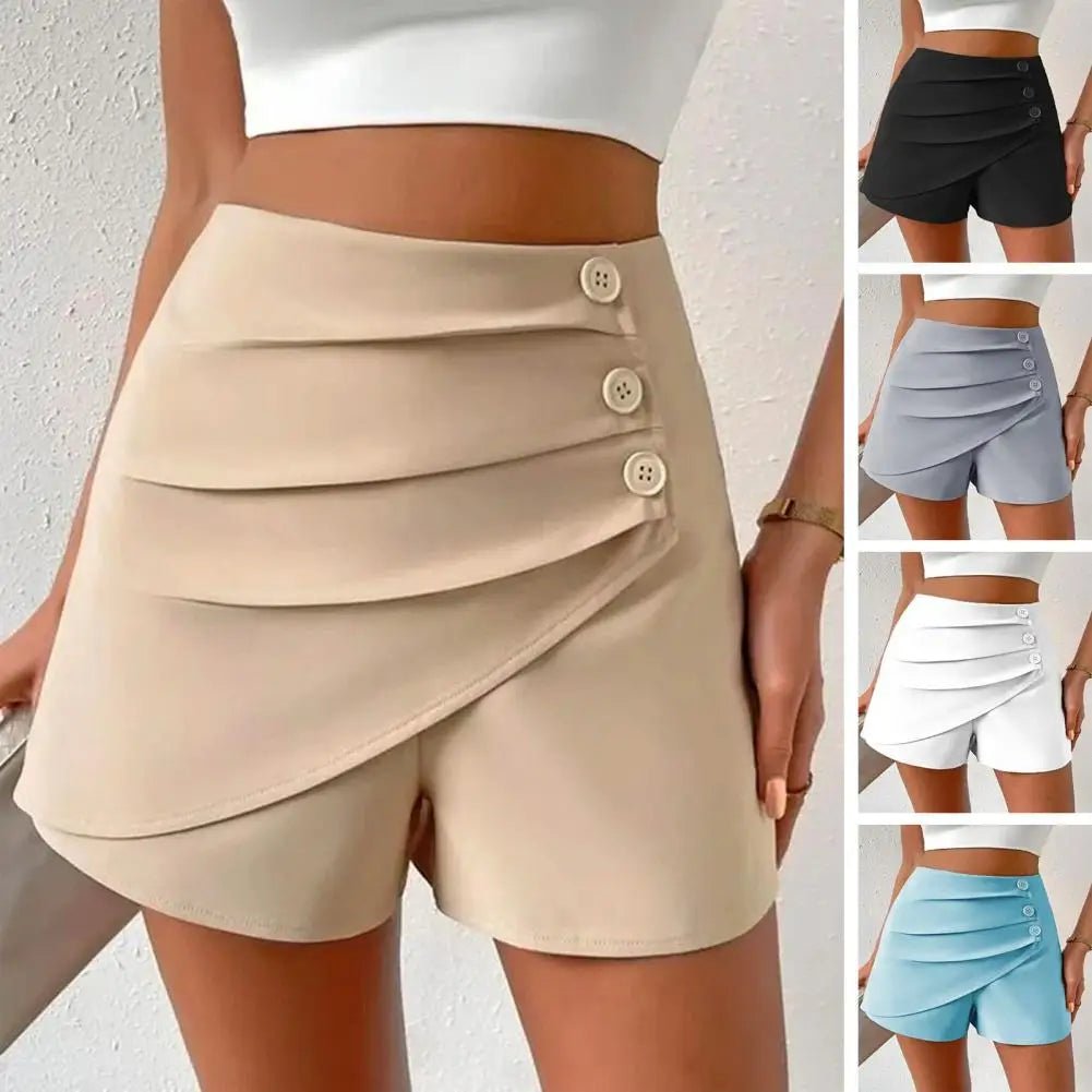 POWQUE URBAN STYLE High Waist Asymmetric Shorts - POWQUE URBAN STYLE