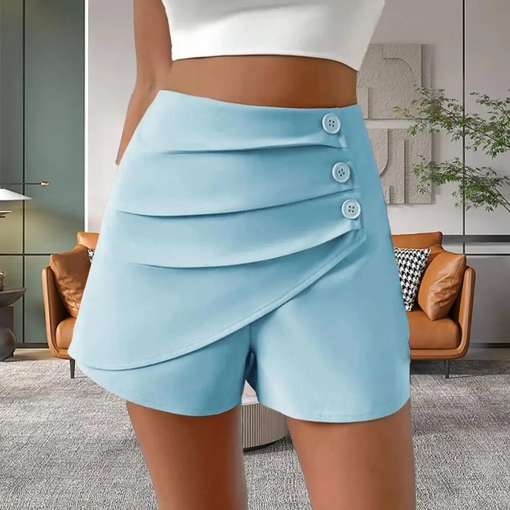 POWQUE URBAN STYLE High Waist Asymmetric Shorts - POWQUE URBAN STYLE
