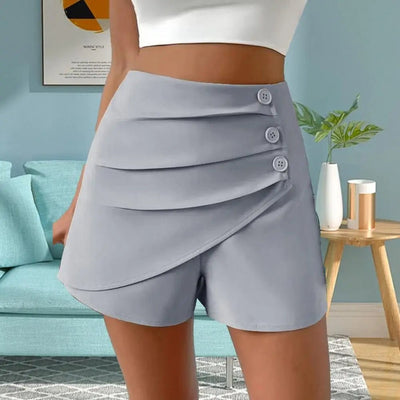 POWQUE URBAN STYLE High Waist Asymmetric Shorts - POWQUE URBAN STYLE