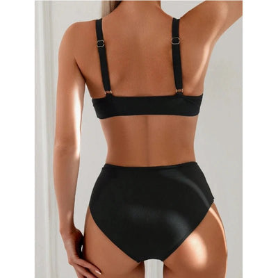 POWQUE URBAN STYLE High Waist Push Up Bikini Set - POWQUE URBAN STYLE