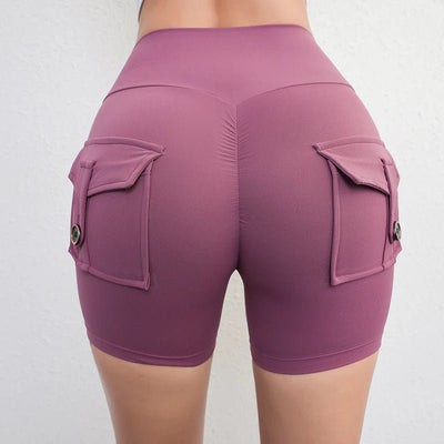 POWQUE URBAN STYLE High Waist Scrunch Butt Biker Shorts - POWQUE URBAN STYLE