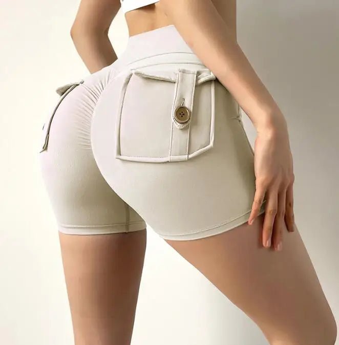 POWQUE URBAN STYLE High Waist Scrunch Butt Biker Shorts - POWQUE URBAN STYLE