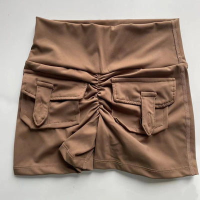 POWQUE URBAN STYLE High Waist Scrunch Butt Biker Shorts - POWQUE URBAN STYLE