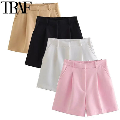 POWQUE Urban Style High Waisted Summer Shorts for Women - POWQUE URBAN STYLE