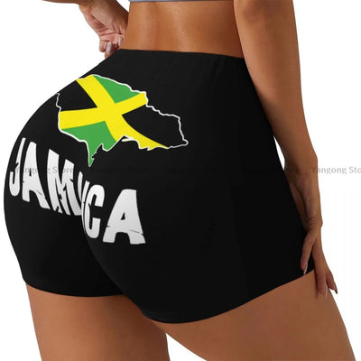 POWQUE URBAN STYLE Jamaica Flag Yoga Shorts - POWQUE URBAN STYLE