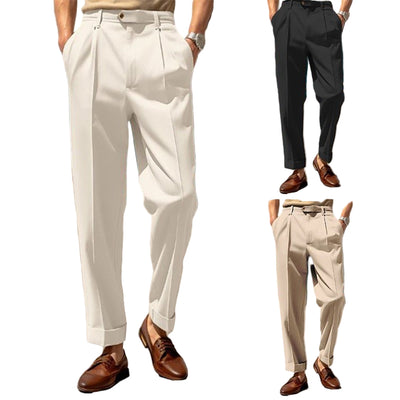 POWQUE URBAN STYLE Men's Casual Straight Suit Pants - POWQUE URBAN STYLE