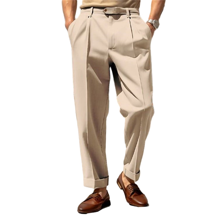 POWQUE URBAN STYLE Men's Casual Straight Suit Pants - POWQUE URBAN STYLE