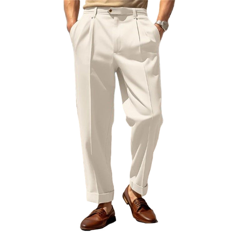 POWQUE URBAN STYLE Men's Casual Straight Suit Pants - POWQUE URBAN STYLE