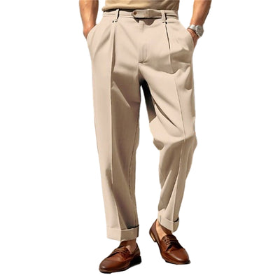 POWQUE URBAN STYLE Men's Casual Straight Suit Pants - POWQUE URBAN STYLE