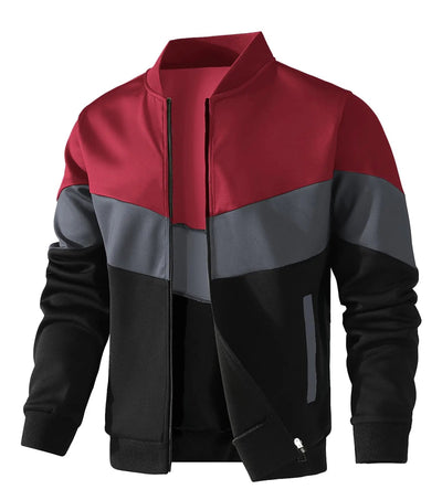 POWQUE URBAN STYLE Men's Color Block Bomber Jacket - POWQUE URBAN STYLE