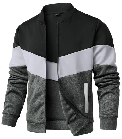 POWQUE URBAN STYLE Men's Color Block Bomber Jacket - POWQUE URBAN STYLE