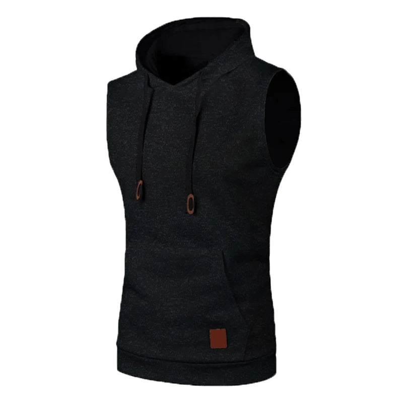 POWQUE URBAN STYLE Men's Sleeveless Hooded Gym Tank - POWQUE URBAN STYLE