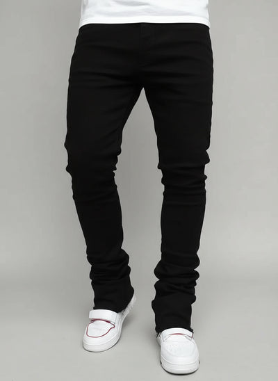 POWQUE URBAN STYLE Men's Slim Fit Stretch Jeans Black - POWQUE URBAN STYLE