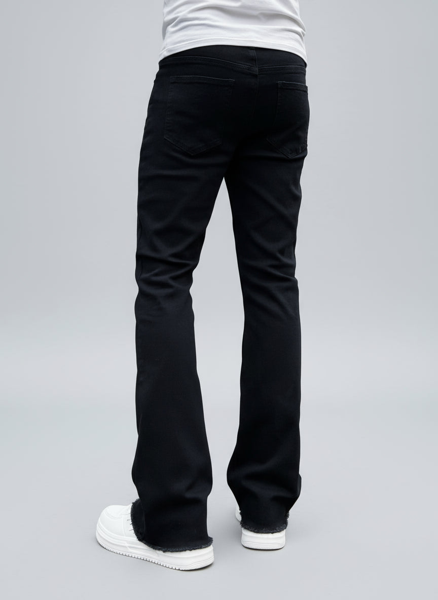 POWQUE URBAN STYLE Men's Slim Fit Stretch Jeans Black - POWQUE URBAN STYLE