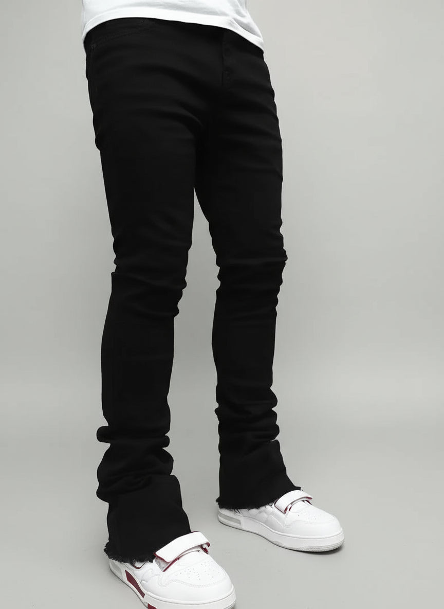 POWQUE URBAN STYLE Men's Slim Fit Stretch Jeans Black - POWQUE URBAN STYLE