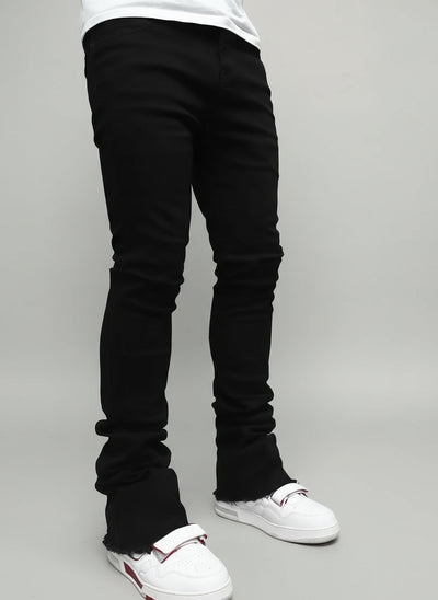 POWQUE URBAN STYLE Men's Slim Fit Stretch Jeans Black - POWQUE URBAN STYLE