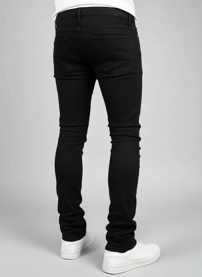 POWQUE URBAN STYLE Men's Slim Fit Stretch Jeans Black - POWQUE URBAN STYLE