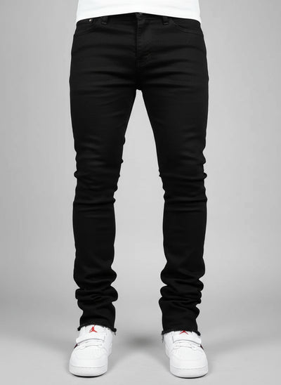 POWQUE URBAN STYLE Men's Slim Fit Stretch Jeans Black - POWQUE URBAN STYLE