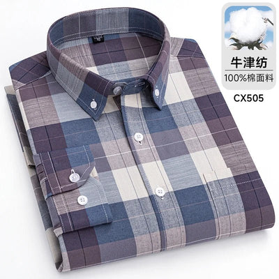 POWQUE URBAN STYLE Men's Striped Oxford Shirt - POWQUE URBAN STYLE