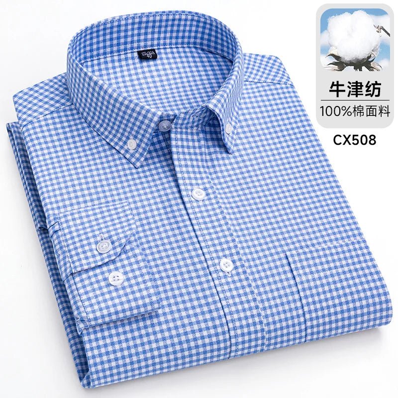 POWQUE URBAN STYLE Men's Striped Oxford Shirt - POWQUE URBAN STYLE