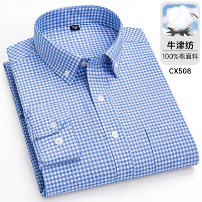 POWQUE URBAN STYLE Men's Striped Oxford Shirt - POWQUE URBAN STYLE