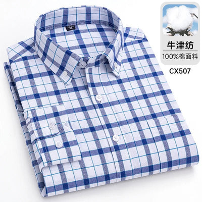 POWQUE URBAN STYLE Men's Striped Oxford Shirt - POWQUE URBAN STYLE