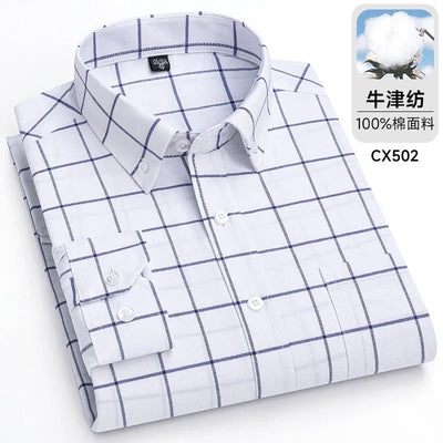 POWQUE URBAN STYLE Men's Striped Oxford Shirt - POWQUE URBAN STYLE
