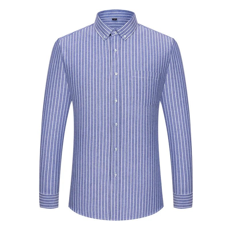 POWQUE URBAN STYLE Men's Striped Oxford Shirt - POWQUE URBAN STYLE