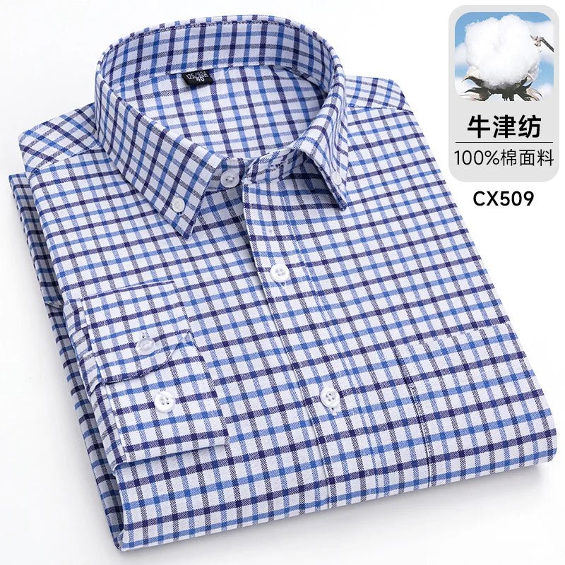 POWQUE URBAN STYLE Men's Striped Oxford Shirt - POWQUE URBAN STYLE