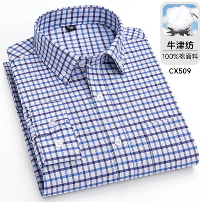 POWQUE URBAN STYLE Men's Striped Oxford Shirt - POWQUE URBAN STYLE