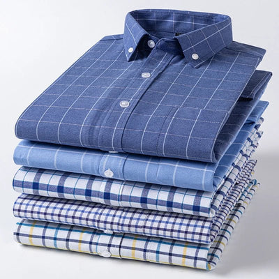 POWQUE URBAN STYLE Men's Striped Oxford Shirt - POWQUE URBAN STYLE