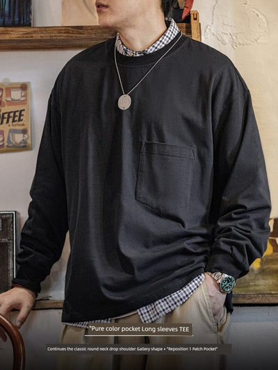 POWQUE URBAN STYLE Men's Urban Cotton Long Sleeve Shirt - POWQUE URBAN STYLE