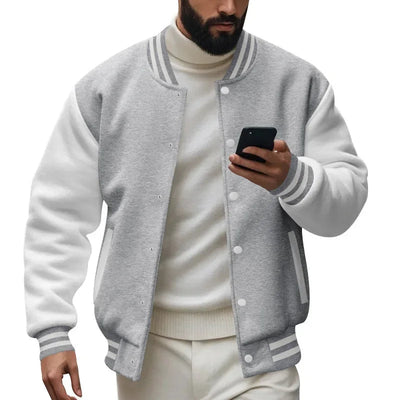 POWQUE URBAN STYLE Men's Velvet Flight Jacket Black/White - POWQUE URBAN STYLE