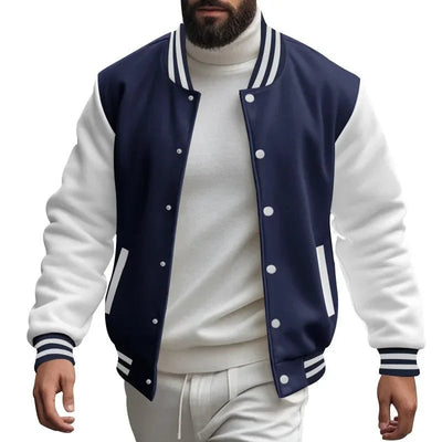 POWQUE URBAN STYLE Men's Velvet Flight Jacket Black/White - POWQUE URBAN STYLE