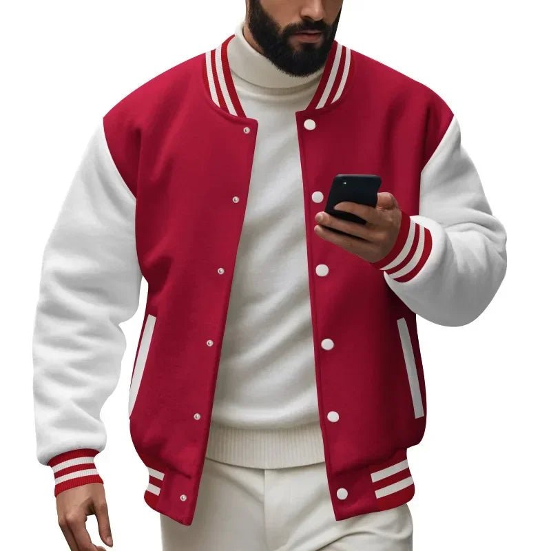 POWQUE URBAN STYLE Men's Velvet Flight Jacket Black/White - POWQUE URBAN STYLE