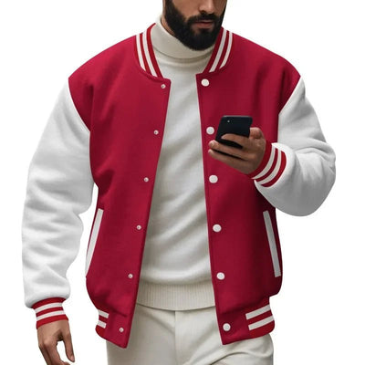 POWQUE URBAN STYLE Men's Velvet Flight Jacket Black/White - POWQUE URBAN STYLE