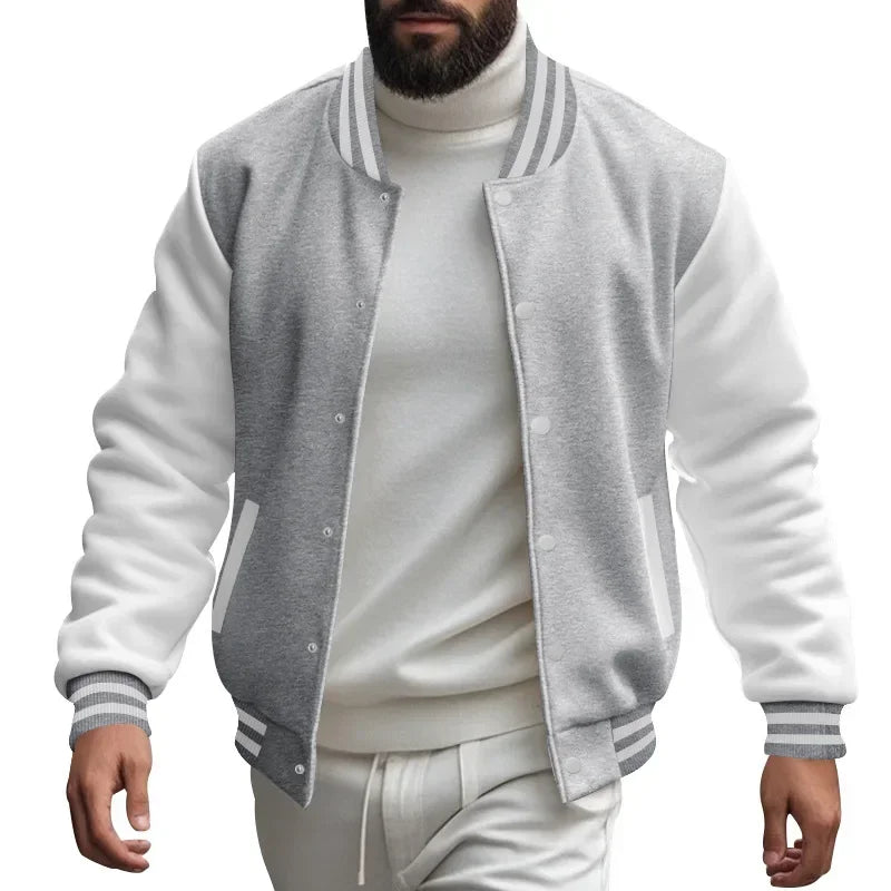 POWQUE URBAN STYLE Men's Velvet Flight Jacket Black/White - POWQUE URBAN STYLE