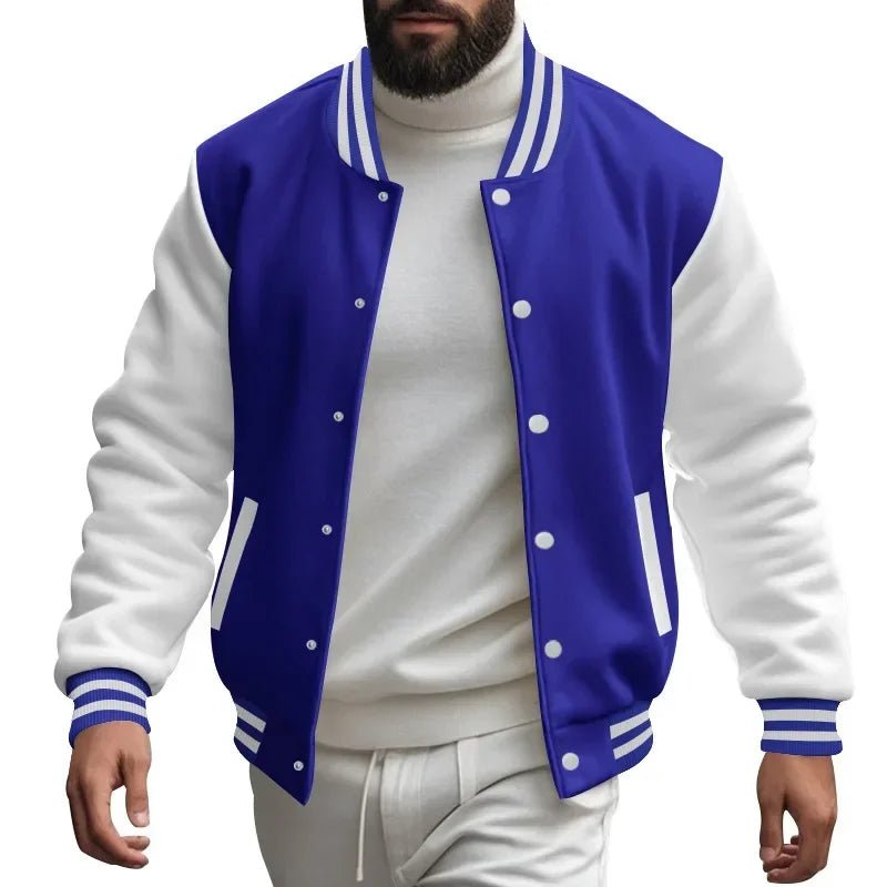 POWQUE URBAN STYLE Men's Velvet Flight Jacket Black/White - POWQUE URBAN STYLE