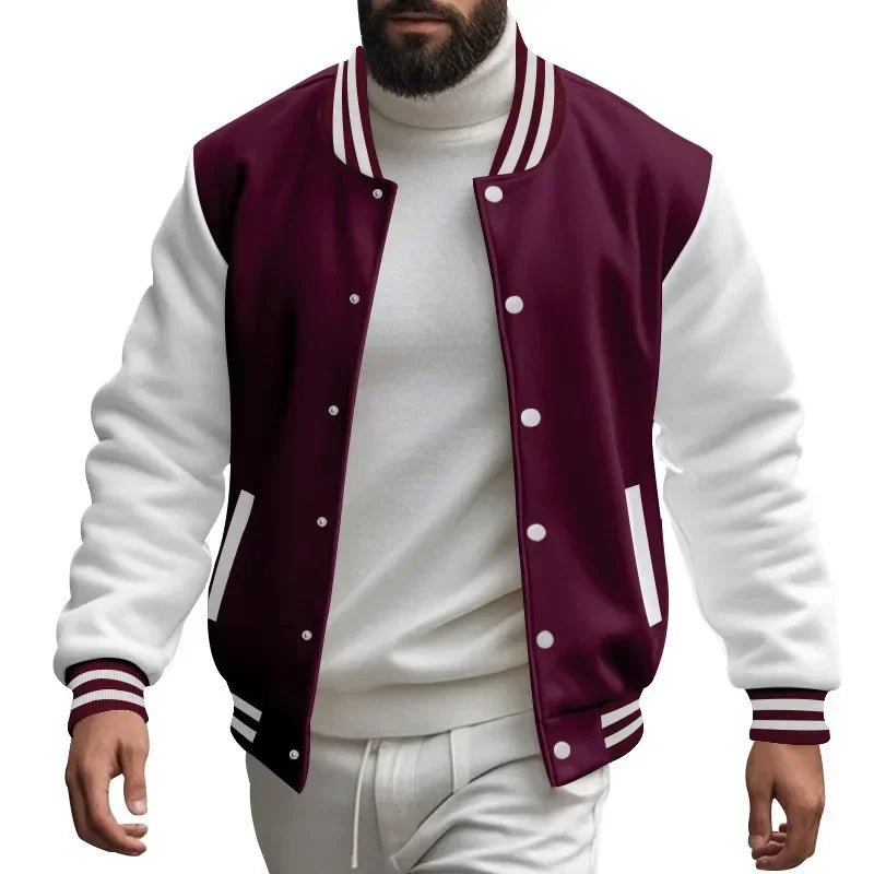 POWQUE URBAN STYLE Men's Velvet Flight Jacket Black/White - POWQUE URBAN STYLE
