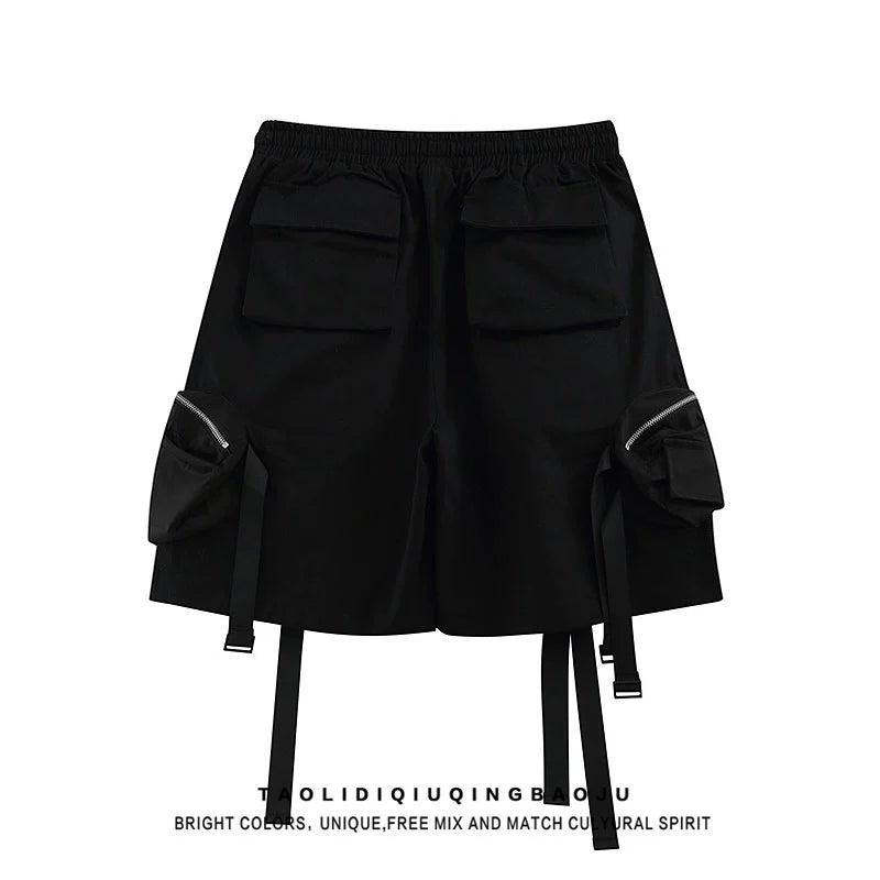 POWQUE URBAN STYLE Oversize Streetwear Shorts with Cargo Pockets - POWQUE URBAN STYLE