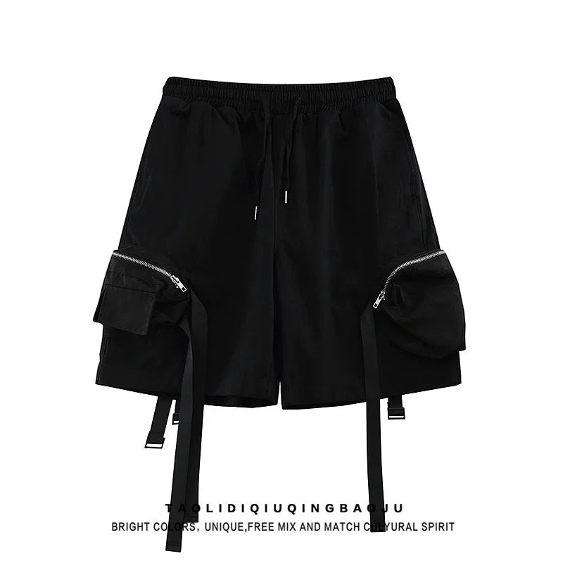 POWQUE URBAN STYLE Oversize Streetwear Shorts with Cargo Pockets - POWQUE URBAN STYLE
