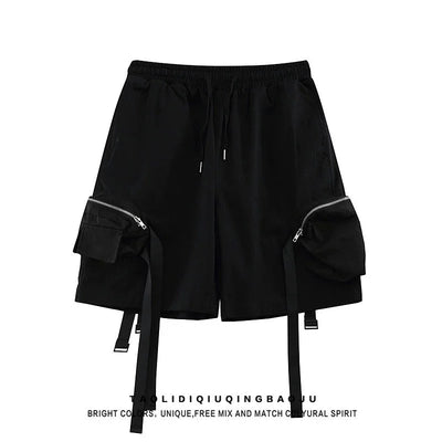 POWQUE URBAN STYLE Oversize Streetwear Shorts with Cargo Pockets - POWQUE URBAN STYLE