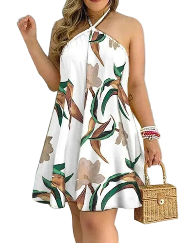POWQUE URBAN STYLE Plus Size Floral Summer Dress - POWQUE URBAN STYLE
