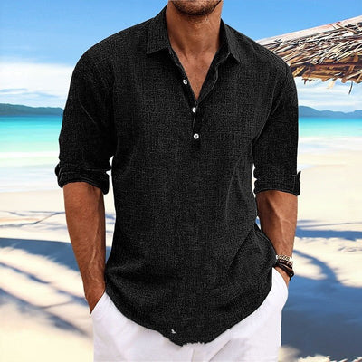POWQUE URBAN STYLE Plus Size Hemp Shirt for Men - POWQUE URBAN STYLE