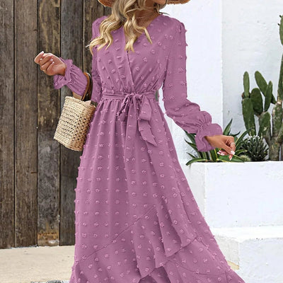 POWQUE URBAN STYLE Polka Dot Long Sleeve Summer Dress - POWQUE URBAN STYLE