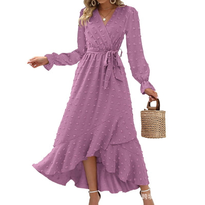 POWQUE URBAN STYLE Polka Dot Long Sleeve Summer Dress - POWQUE URBAN STYLE