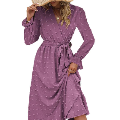 POWQUE URBAN STYLE Polka Dot Long Sleeve Summer Dress - POWQUE URBAN STYLE