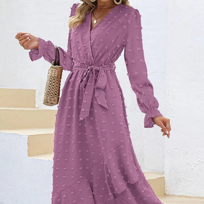 POWQUE URBAN STYLE Polka Dot Long Sleeve Summer Dress - POWQUE URBAN STYLE