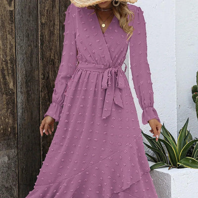 POWQUE URBAN STYLE Polka Dot Long Sleeve Summer Dress - POWQUE URBAN STYLE
