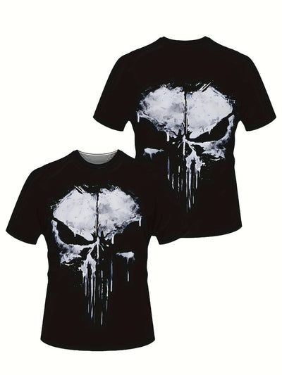 POWQUE URBAN STYLE Skull 3D Print Men's T-Shirt - POWQUE URBAN STYLE